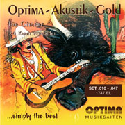 Optima 24K Gold Plated Acoustic Guitar 10-47, Full Set